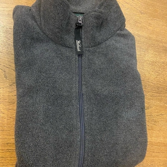 Woolrich Men Large Grey Full Zip Vest Fleece Drawstring Bottom Outdoor Camp - Picture 8 of 11